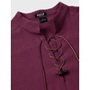 JEMITOP Men’s Retro Pirate Renaissance Costume Shirts(Burgundy)