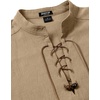 JEMITOP Men’s Retro Pirate Renaissance Costume Shirts(Dark Khaki)