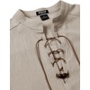 JEMITOP Men’s Retro Pirate Renaissance Costume Shirts(Khaki)