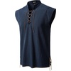 JEMITOP Men’s Retro Pirate Renaissance Costume Shirts(Navy Blue)