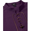 JEMITOP Men’s Retro Pirate Renaissance Costume Shirts(Purple)