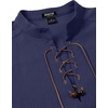 JEMITOP Men’s Retro Pirate Renaissance Costume Shirts(Retro Navy Blue)