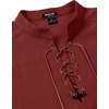 JEMITOP Men’s Retro Pirate Renaissance Costume Shirts(Rust Red)