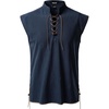 JEMITOP Men’s Retro Pirate Renaissance Costume Shirts(Navy Blue)