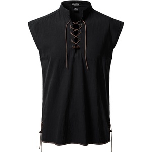 JEMITOP Men’s Retro Pirate Renaissance Costume Shirts(Black)
