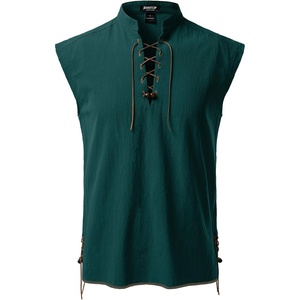 JEMITOP Men’s Retro Pirate Renaissance Costume Shirts(Dark Green)