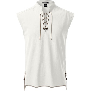 JEMITOP Men’s Retro Pirate Renaissance Costume Shirts(Ivory White)