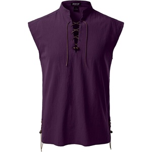 JEMITOP Men’s Retro Pirate Renaissance Costume Shirts(Purple)