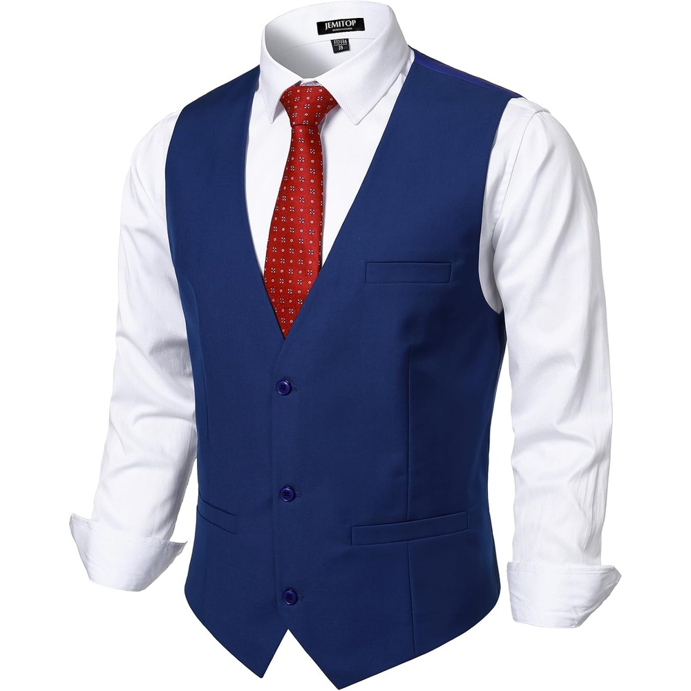 image:imageMens DeepV 3Button Formal Wedding Dress VestRoyal Blue