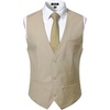Men’s Deep-V 3-Button Formal Wedding Dress Vest(Beige)