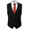Men’s Deep-V 3-Button Formal Wedding Dress Vest(Black)