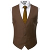 Men’s Deep-V 3-Button Formal Wedding Dress Vest(Brown)