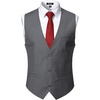 Men’s Deep-V 3-Button Formal Wedding Dress Vest(Grey)