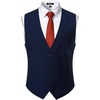 Men’s Deep-V 3-Button Formal Wedding Dress Vest(Navy Blue)