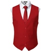 Men’s Deep-V 3-Button Formal Wedding Dress Vest(Red)