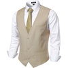 Men’s Deep-V 3-Button Formal Wedding Dress Vest(Beige)