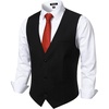 Men’s Deep-V 3-Button Formal Wedding Dress Vest(Black)