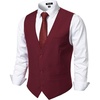 Men’s Deep-V 3-Button Formal Wedding Dress Vest(Burgundy)