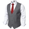 Men’s Deep-V 3-Button Formal Wedding Dress Vest(Grey)