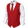 Men’s Deep-V 3-Button Formal Wedding Dress Vest(Red)