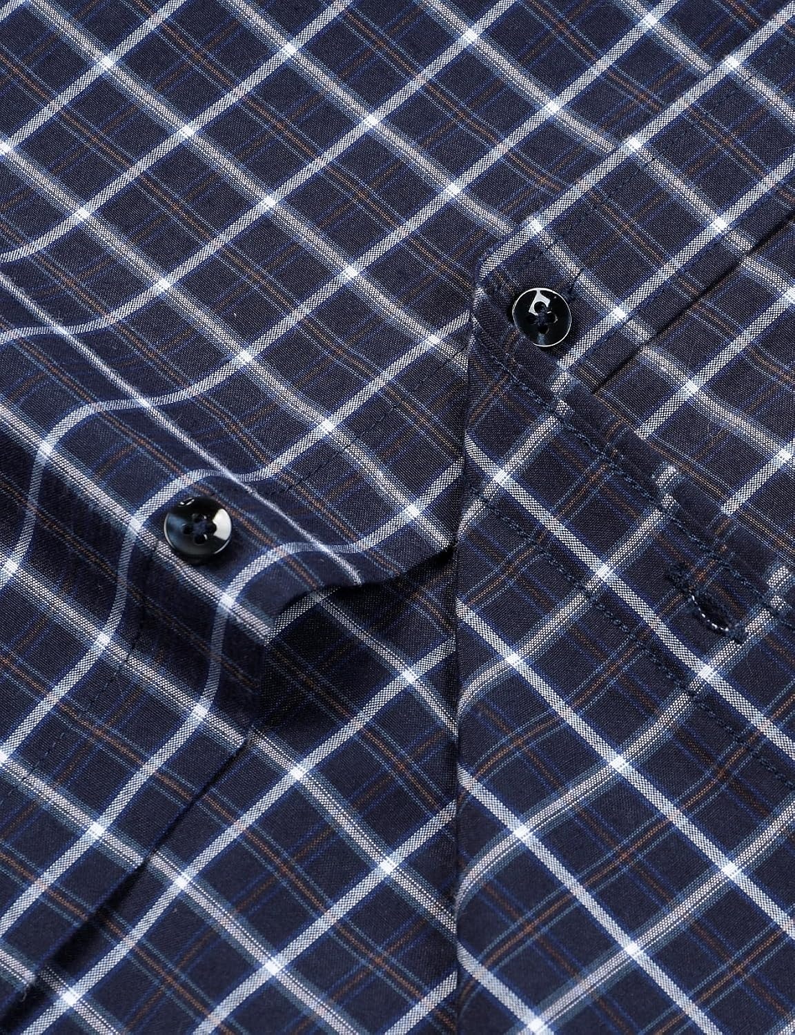 image:imageJEMITOP Mens Transitional Weather Plaid ShirtNavy Gingham