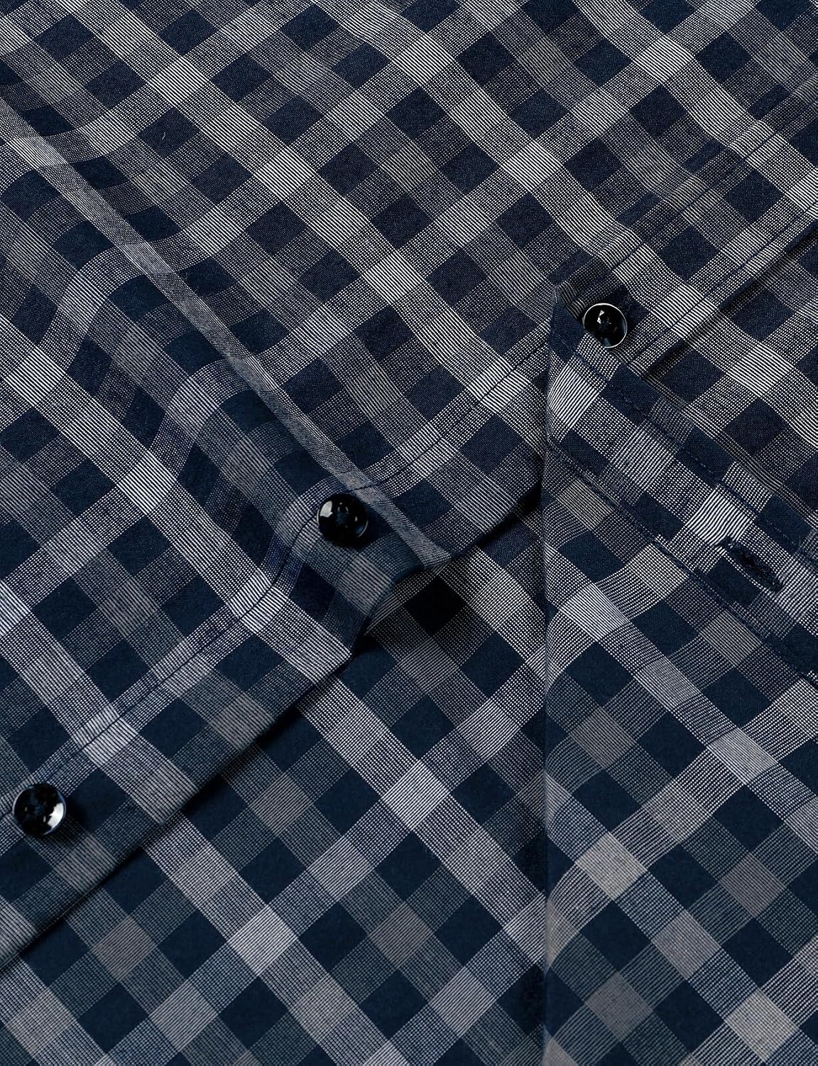 image:imageJEMITOP Mens Transitional Weather Plaid ShirtNavy White Gingham