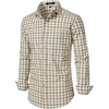 JEMITOP Men’s Transitional Weather Plaid Shirt(Beige Yellow Gingham)