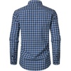 JEMITOP Men’s Transitional Weather Plaid Shirt(Blue Black Gingham)
