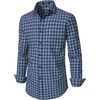 JEMITOP Men’s Transitional Weather Plaid Shirt(Blue Black Gingham)