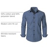 JEMITOP Men’s Transitional Weather Plaid Shirt(Blue Black Gingham)