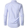 JEMITOP Men’s Transitional Weather Plaid Shirt(Blue Purple Gingham)