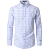 JEMITOP Men’s Transitional Weather Plaid Shirt(Blue Purple Gingham)