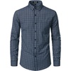 JEMITOP Men’s Transitional Weather Plaid Shirt(Blue White Gingham)