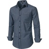 JEMITOP Men’s Transitional Weather Plaid Shirt(Blue White Gingham)