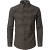JEMITOP Men’s Transitional Weather Plaid Shirt(Brown Gingham)