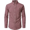 JEMITOP Men’s Transitional Weather Plaid Shirt(Burgundy Gingham)
