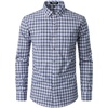 JEMITOP Men’s Transitional Weather Plaid Shirt(Classic Blue Gingham)