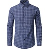 JEMITOP Men’s Transitional Weather Plaid Shirt(Dark Blue Gingham)