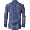 JEMITOP Men’s Transitional Weather Plaid Shirt(Dark Blue Gingham)