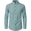 JEMITOP Men’s Transitional Weather Plaid Shirt(Green Gingham)
