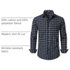 JEMITOP Men’s Transitional Weather Plaid Shirt(Navy Beige Gingham)
