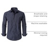 JEMITOP Men’s Transitional Weather Plaid Shirt(Navy Gingham)