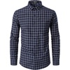 JEMITOP Men’s Transitional Weather Plaid Shirt(Navy Gingham)