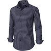 JEMITOP Men’s Transitional Weather Plaid Shirt(Navy Red)