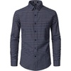 JEMITOP Men’s Transitional Weather Plaid Shirt(Navy Red)