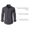 JEMITOP Men’s Transitional Weather Plaid Shirt(Navy Tan Gingham)
