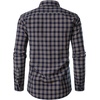 JEMITOP Men’s Transitional Weather Plaid Shirt(Navy Tan Gingham)