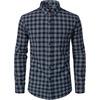 JEMITOP Men’s Transitional Weather Plaid Shirt(Navy White)