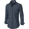 JEMITOP Men’s Transitional Weather Plaid Shirt(Navy White)