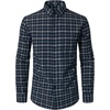 JEMITOP Men’s Transitional Weather Plaid Shirt(Navy White Gingham)